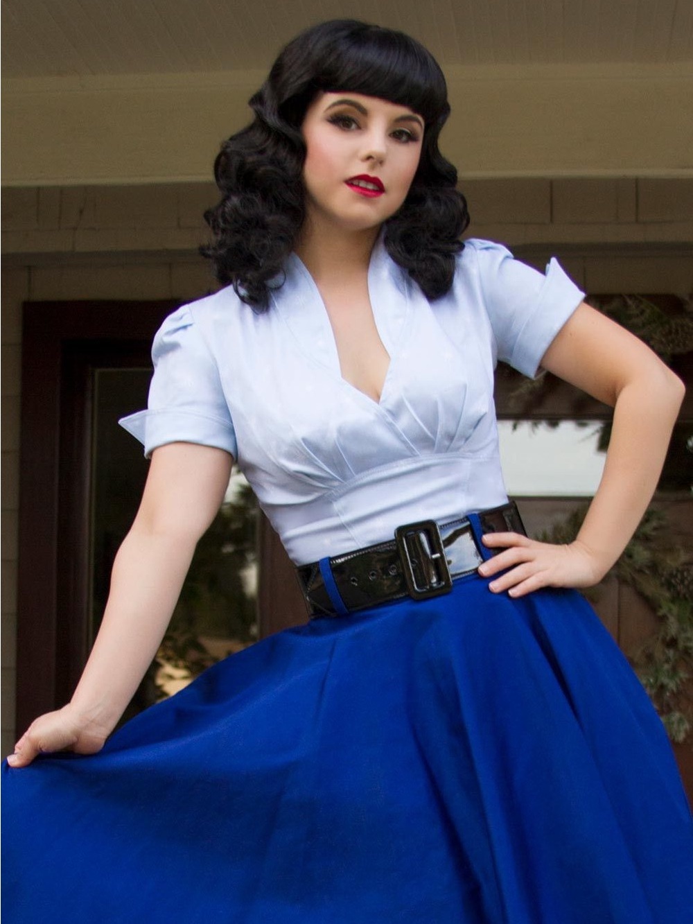 Laura Brynes  ice blue top 2016